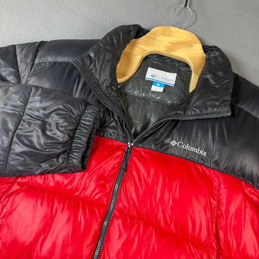 Columbia Mens Omni-Heat Puffer Jacket Red Black Colorblock XXL WM0019